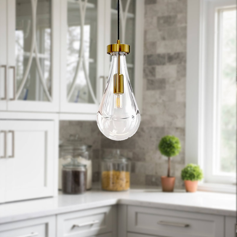 Ebern Designs Single Modern Raindrop Pendant Light Fixtures, Indoor ...